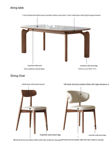 FASATI Leonardo Chic Minimalist Wood Dining Set from FASATI
