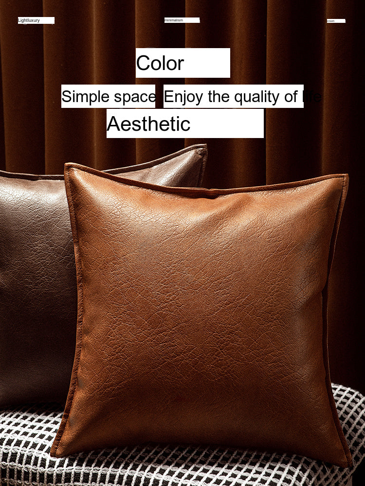 VANT Marisol Luxurious Imitation Leather Lumbar Pillow from VANT