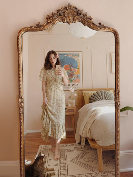 LANXESS Valentina Elegant Carving Wall-Mounted Mirror from LANXESS