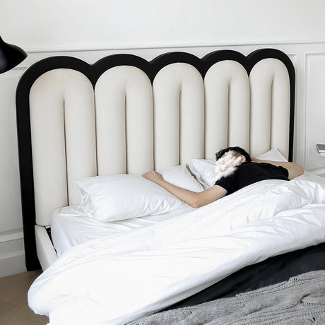 MOYU Araceli Retro Elegant High-Back Leather Bed from MOYU