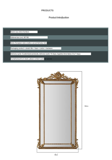 LANXESS Isadora Elegant Carving Floor Mirror from LANXESS