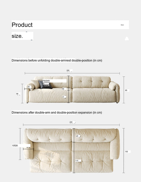 FASATI Orlando Plush Telescopic Sofa Cloud from FASATI