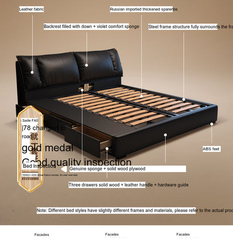 FASATI Alexander Luxe Minimalist Leather Bed from FASATI