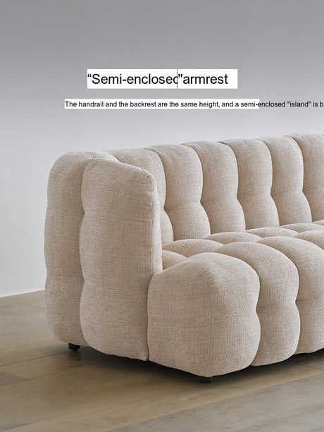 MOYU Tsubaki Elegant Retro Fabric Three-Seater Sofa from MOYU