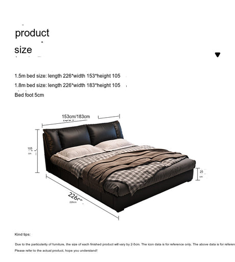 FASATI Alexander Luxe Minimalist Leather Bed from FASATI