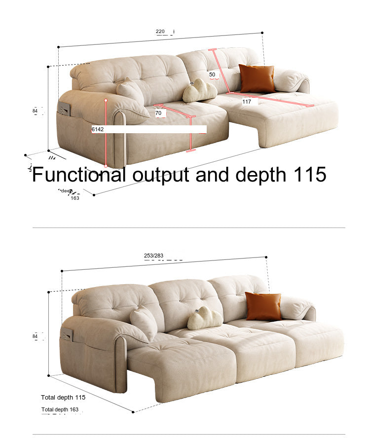 DIPU Iris Adjustable Modern Cream Sofa from DIPU