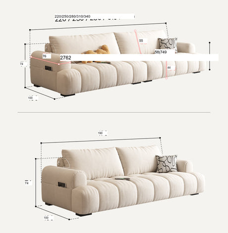 DIPU Livia French Cream Charging Sofa from DIPU