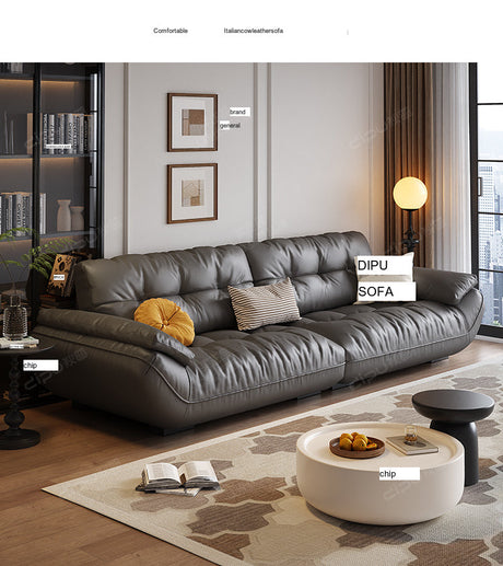 DIPU Cassius Minimalist Cream Leather Sofa from DIPU