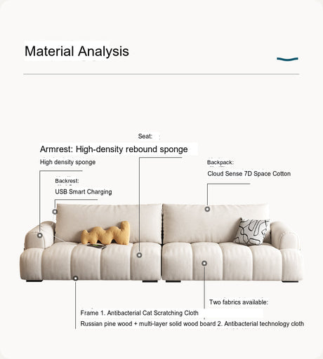 DIPU Livia French Cream Charging Sofa from DIPU