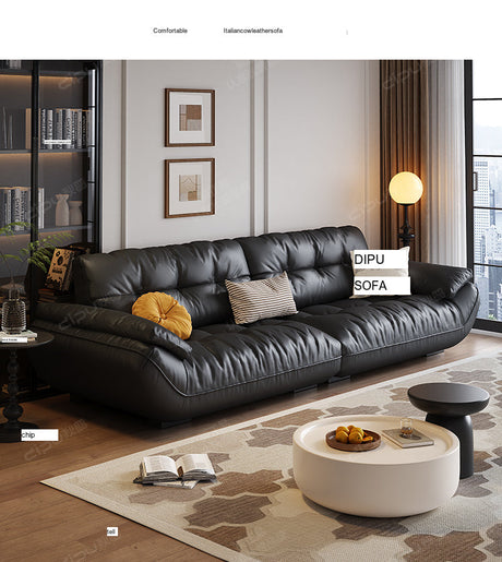DIPU Cassius Minimalist Cream Leather Sofa from DIPU