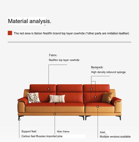DIPU Zara Italian Cowhide Sofa from DIPU