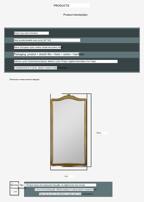 LANXESS Marisol Vintage Carved Full-Length Mirror from LANXESS