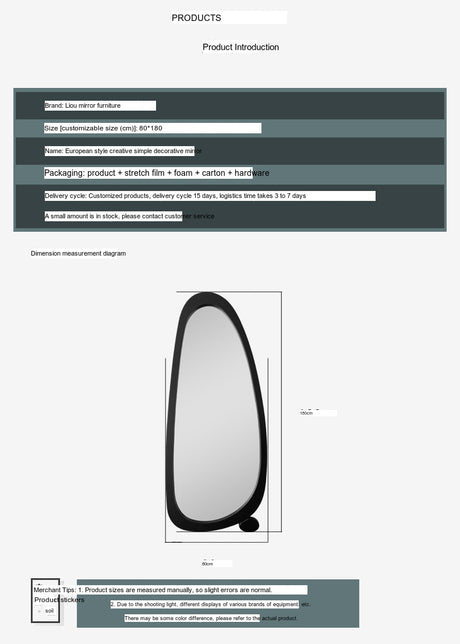LANXESS Montpellier Chic Irregular Floor Mirror from LANXESS
