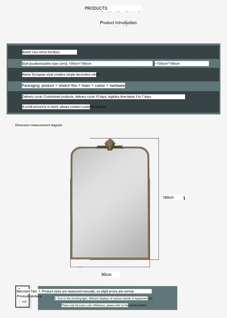 LANXESS Marisol Elegant Full-Length Wall-Mounted Dressing Mirror from LANXESS
