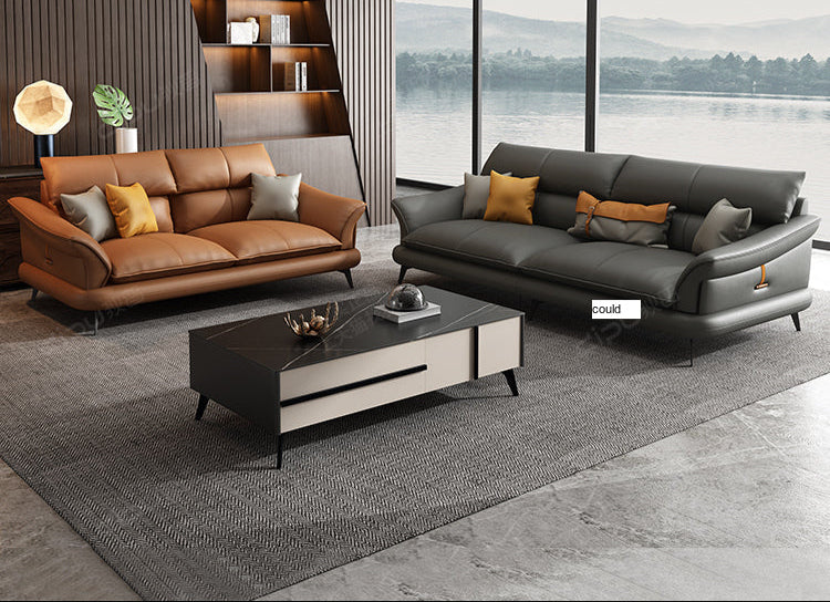 DIPU Leo Scandinavian Minimalist Leather Sofa from DIPU
