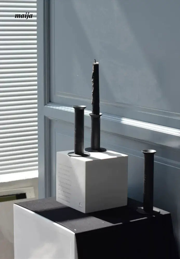 Black Cylinder Candle from oroliving