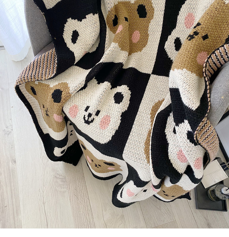Bear Quilt Style Woven Throw from Luxury Weaving