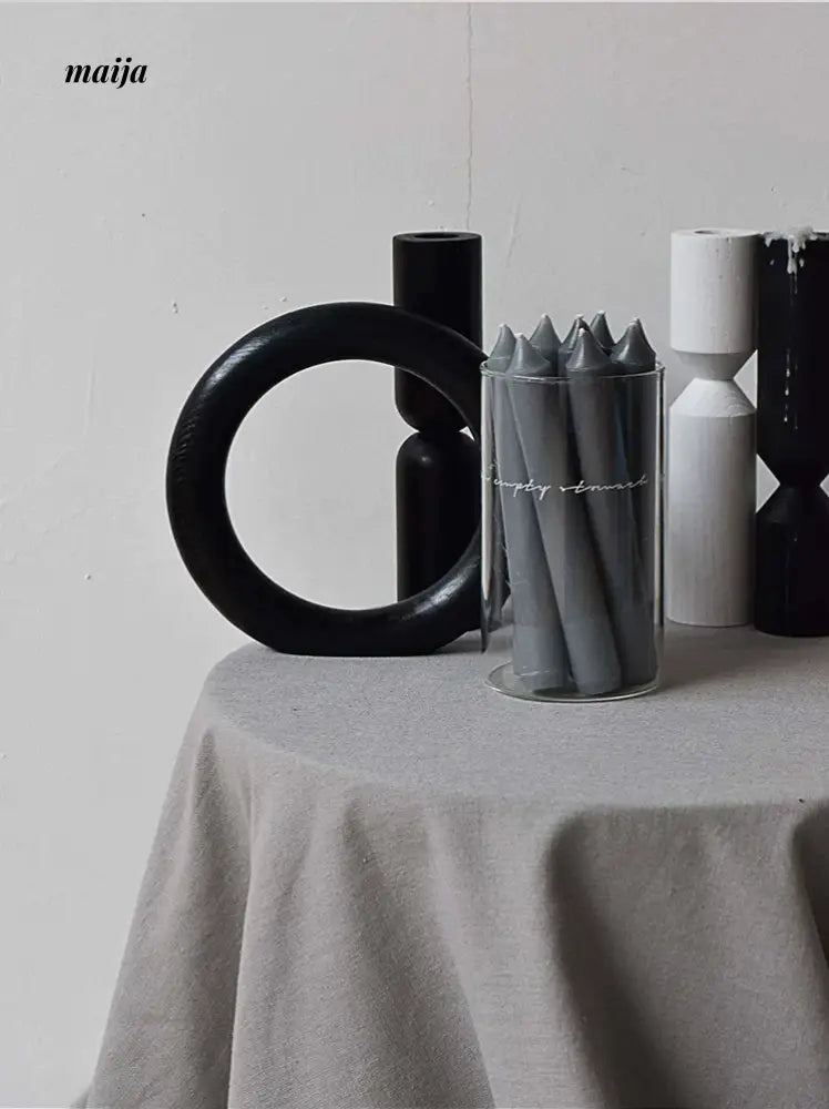Black Cylinder Candle from oroliving