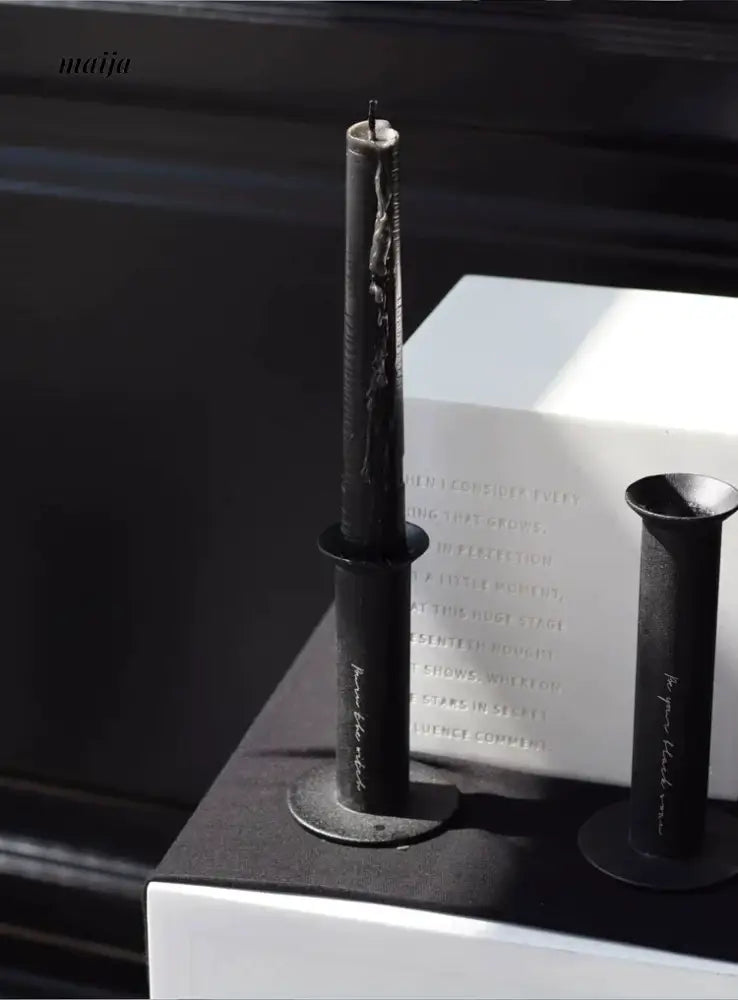 Black Cylinder Candle from oroliving