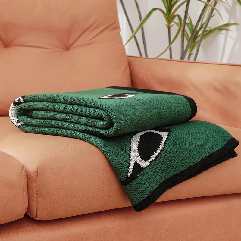 Lounging Cat Green Retro Blanket from maija
