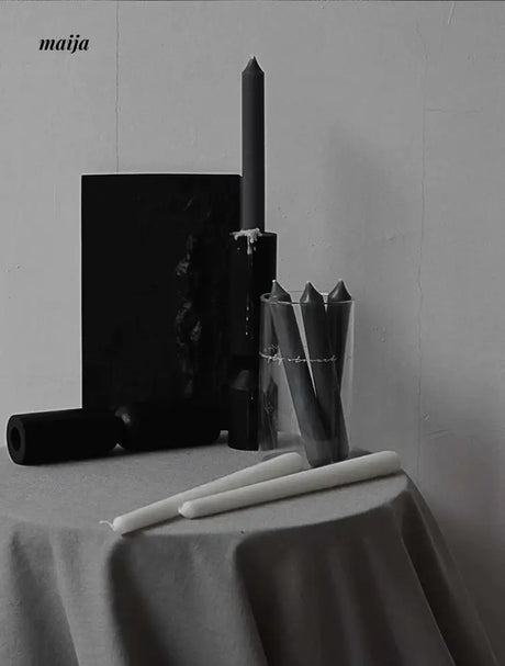 Black Cylinder Candle from oroliving