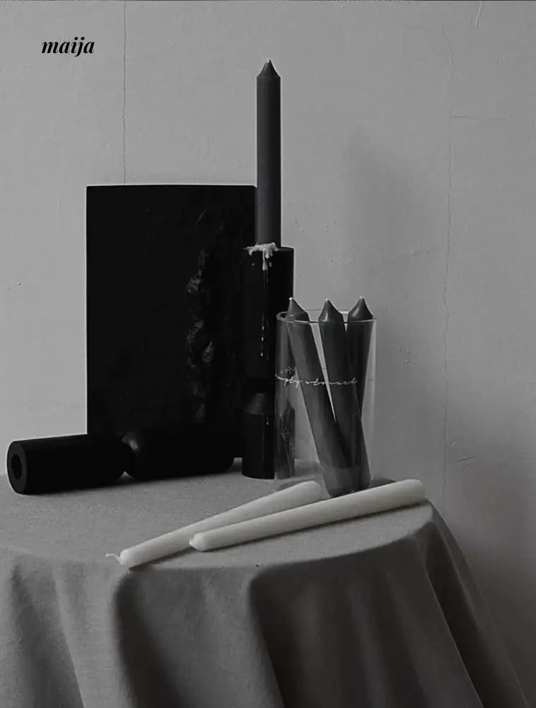 Black Cylinder Candle from oroliving