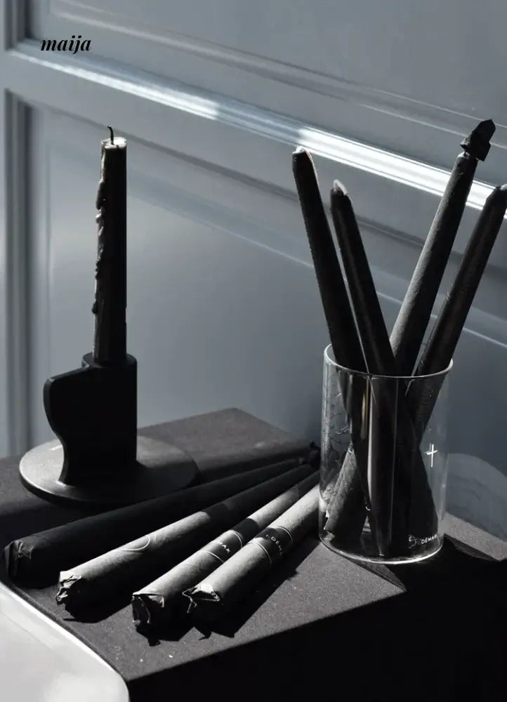 Black Cylinder Candle from oroliving