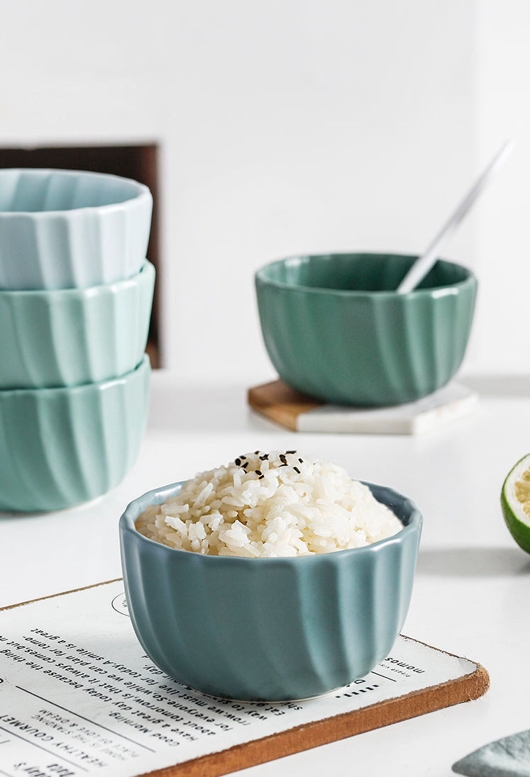 Aquarius Ceramic Rice Bowl Set from KROKORI